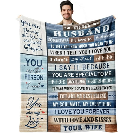Husband Gifts Blanket 50 X60 Gifts for Husband/Men Husband Gifts from Wife Best Anniversary Wedding Gifts For Husband Husband Birthday Gift Ideas To My Man Gift I Love You Gifts Blankets