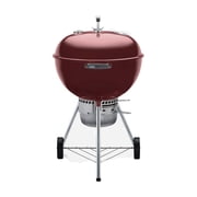 Weber Original Charcoal Grill, 22 Inch Premium Kettle Charcoal Grill, Crimson