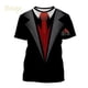 thumbnail image 4 of Ropa divertida para hombre, esmoquin con personalidad, traje de corbata retro, camisetas gráficas, traje falso de moda, camisetas casuales de manga corta para fiesta para hombre, 4 of 5