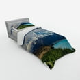 thumbnail image 3 of Ambesonne Nature Bedding Set 4 Pcs, Mount Cook Pukaki Lake, Queen, Blue White Green, 3 of 3