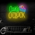thumbnail image 2 of C-CRAFT Cake O'clock Neon Led Light Up 20 inch for Bakery Shop Open Wall Decor, 2 of 5