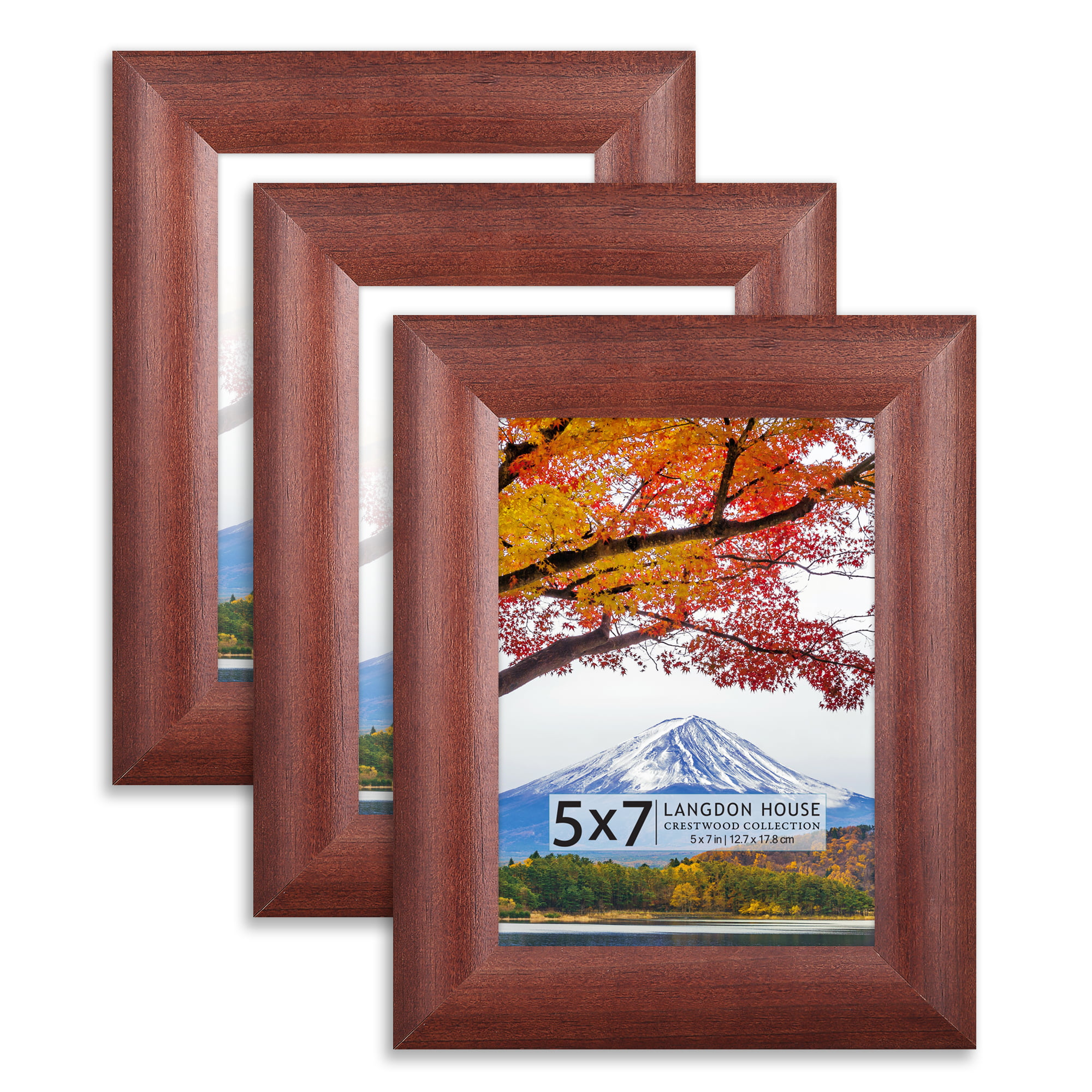Pair of Walnut Wood Frames for 8 x 12 PicturesPrints with Matte.