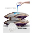 thumbnail image 5 of Outdoor Throw Pillow Cover Purple Gold White Marble Texture Waterproof Cushion Covers 2 Pack Natural Cracks Granite Stone Pillow Cases Home Decoration for Patio Garden Couch Sofa, 5 of 7