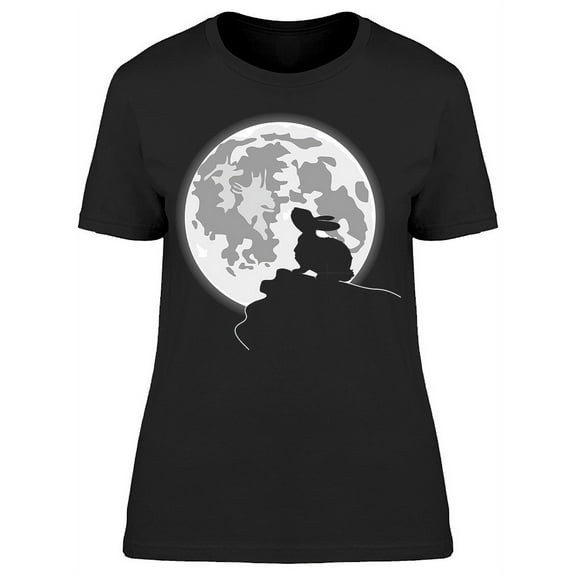 Rabbit In Front Of The  Moon T-Shirt Women -Image by Shutterstock, Female Large