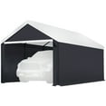 thumbnail image 1 of Open Box Caravan Canopy Domain 20x10 Foot Carport Tent Sidewalls, Black (Sidewalls Only), 1 of 9
