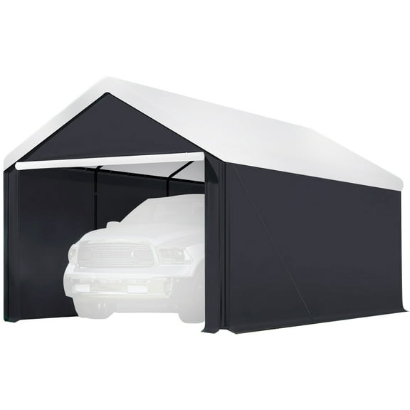 Caravan Canopy Domain 10x20 Ft Carport Tent Sidewalls, Black (Roof & Canopy Not Included)