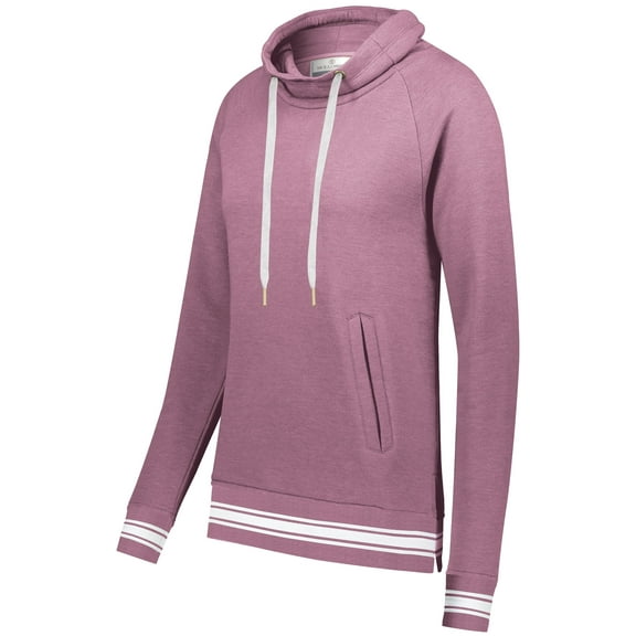 Holloway Sportswear M Womens All-American Funnel Neck Pullover Dusty Rose Heather/White 229763