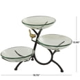 thumbnail image 3 of DecMode 20" x 14" Clear Glass Kitchen 3 Tiered Serving Bowl with Black Metal Branch Stand, 1-Piece, 3 of 7