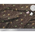 thumbnail image 1 of Soimoi Brown Rayon Fabric Leaves & Flowerpecker Bird Print Fabric by Yard 58 Inch Wide, 1 of 5