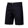 thumbnail image 3 of Summer new cotton casual shorts men's straight slim fit five-quarter pants large size solid color men's wear-khaki-32, 3 of 7