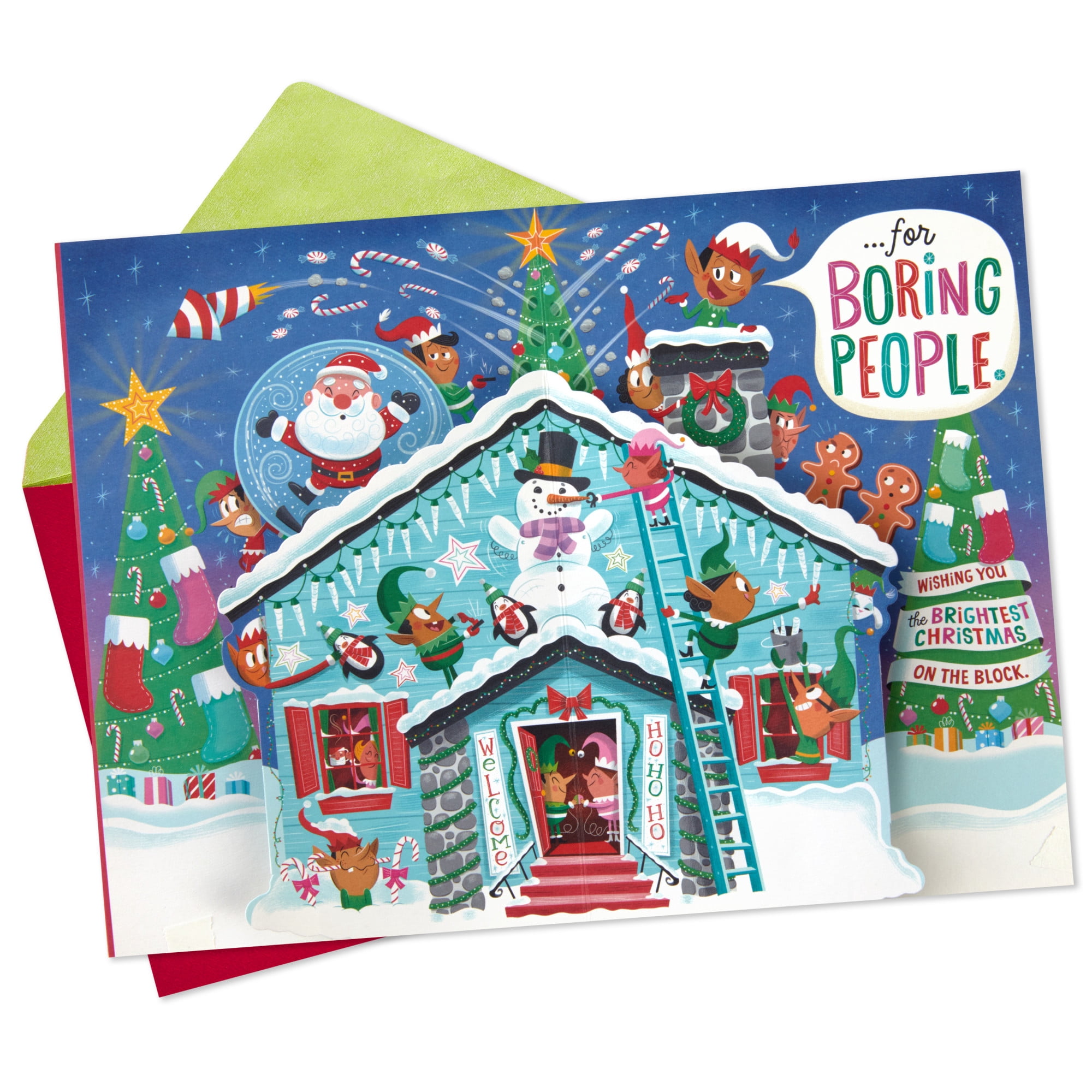 Hallmark Funny Pop-Up Christmas Card (Brightest Christmas on The Block)