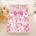 thumbnail image 5 of Manfei Girly Cherry Bowknot Design Bed Sheets For Kids,Letter T Alphabet Initial King Sheets,4 Pieces, 5 of 6
