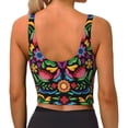 thumbnail image 2 of Yiaed Colorful Floral Embroidery Mexican Print Ladies Waistcoat Women Sports Vest Vest Sports Women Sports Top Yoga Vest for women-X-Large, 2 of 8