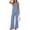 Sea Blue, variant on Anygrew Women's 2 Piece Matching Lounge Sets Summer Outfits Tracksuit Asymmetrical Split Tank Tops Wide Leg Pants With Pockets