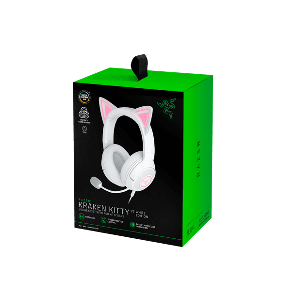 Razer Kraken Kitty V2 Type-C Wired Chroma Headset, White - Walmart