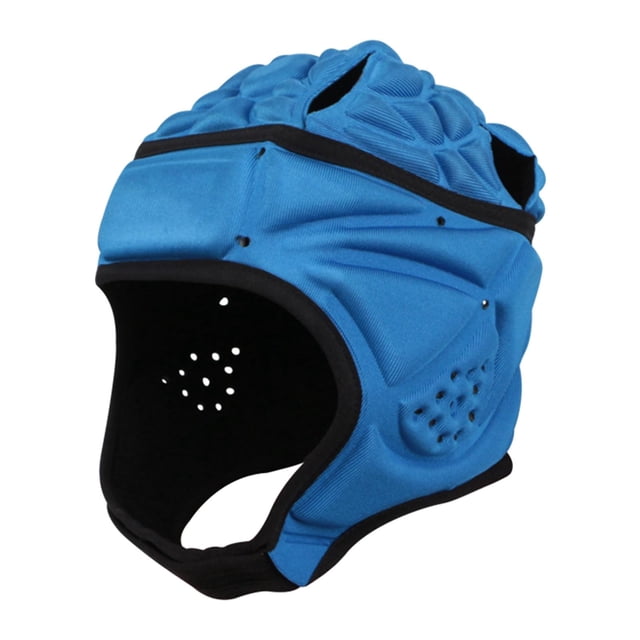 Gorro de fútbol de esponja EVA perfecl Protector de cabeza a prueba de golpes suave ajustable transpirable Azul medio