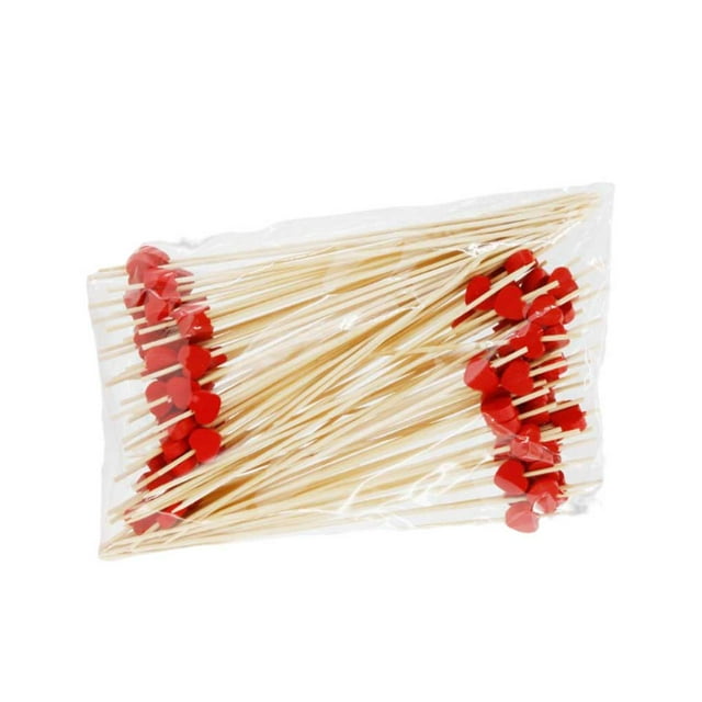 Advancent 100 Uds. De palillos desechables para pinchos, surtido de frutas, bambú, aperitivos, cócteles, postres, ensaladas, palillos, Type7 NO7