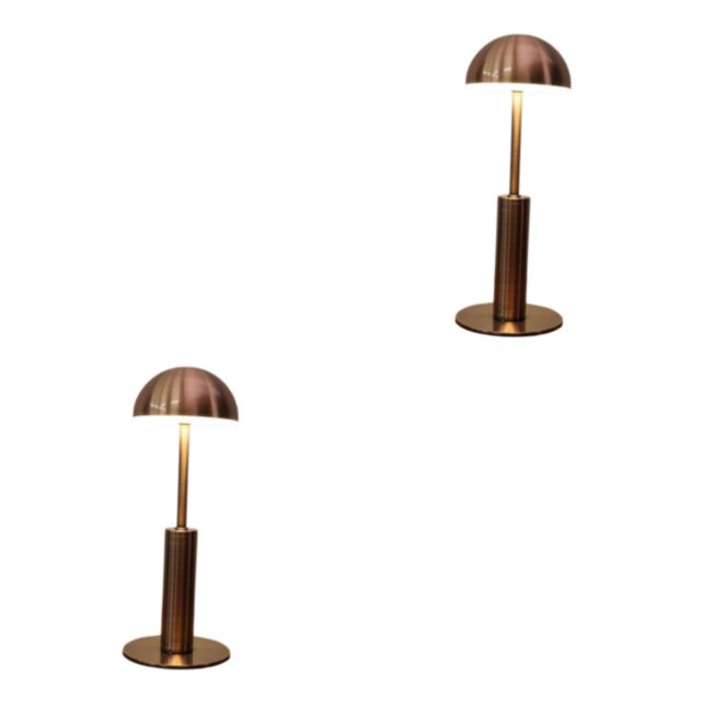 Baohd Dimmable Bedside Table Lamp Elegant Bar Decor Battery Powered Mushroom Bronze 2Set