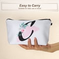 thumbnail image 4 of Bolsa de maquillaje Unique Bargains personalizada Monedero con letra C Bolsa blanca, 4 of 7