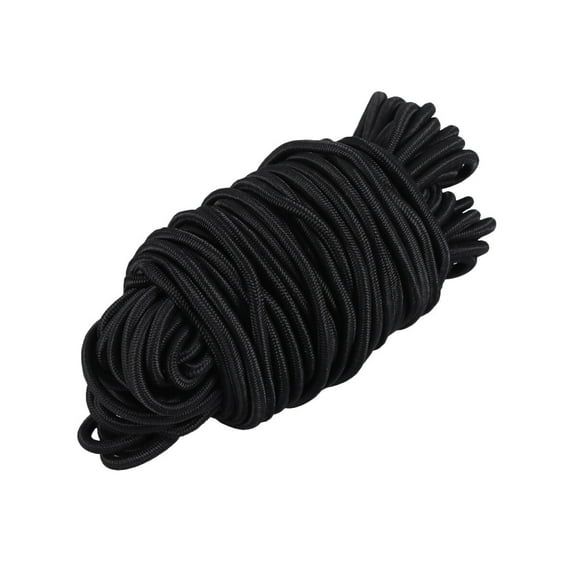 Elastic Cord Black Round Bungee Shock Sturdy Rope