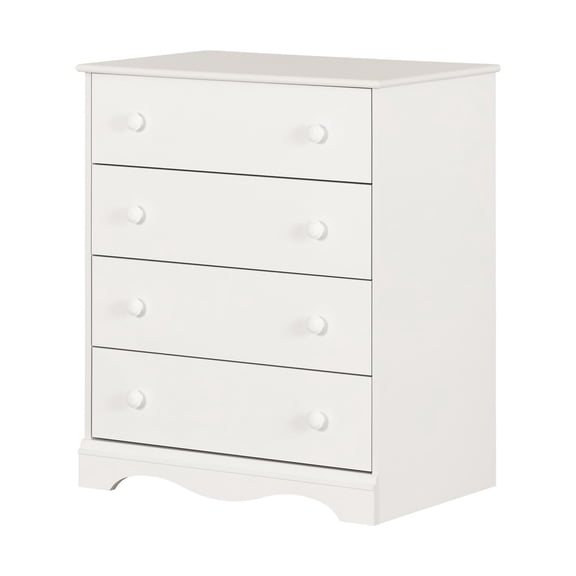 Pemberly Row Contemporary Wood 4-Drawers Chest in White Finish