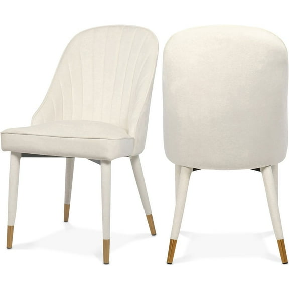 Meridian Furniture Belle Cream Velvet Dining Chair (Set of 2)