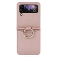 thumbnail image 2 of ELEHOLD for Samsung Galaxy Z Flip 4 Wallet Case,Anti-slip Cross Textured PU leather Card Holder Metal Ring Slim Shockproof Protective Cover for Women Men for Samsung Galaxy Z Flip 4,Rosegold, 2 of 6