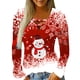 thumbnail image 2 of Pntutb Camisas para mujer Blusa de manga larga con estampado de cuello en V de Navidad Blusa regular estampada Pntutb Pntutb-2930, 2 of 6