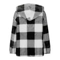 thumbnail image 4 of Fmbrln Womens Plus Size Plaid Jackets Fall Winter Fuzzy Warm Checkered Coat Fashion Full Zip Up Long Sleeve Hooded Jackets, 4 of 5
