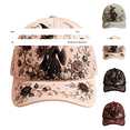 thumbnail image 3 of Breezora Women's Gothic Witch Baseball Cap with 3D Moon Rose Pumpkin Print Adjustable Trucker Dad Hat for Halloween Theme Costumes, 3 of 4