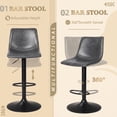 thumbnail image 4 of Waleaf Swivel Bar Stools Set of 6, Modern Adjustable Height Counter Stools with PU Leather Upholstery, Comfortable Back Support Kitchen Chairs,Gray, 4 of 7