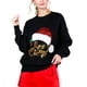 thumbnail image 3 of Suéteres navideños para mujer Combhasaki con patrón de gorro de Papá Noel con lentejuelas brillantes, manga larga, cuello redondo, corte holgado, prendas de punto, 3 of 5