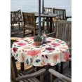 thumbnail image 2 of Outdoor Tablecloth with Umbrella Hole for Patio/Picnic/Party/Camping, Pink Orange Floral Waterproof Table Cloth Round Cover Washable, Farmhouse Botanical Flowers Boho Leaf (Dia 54"), 2 of 9