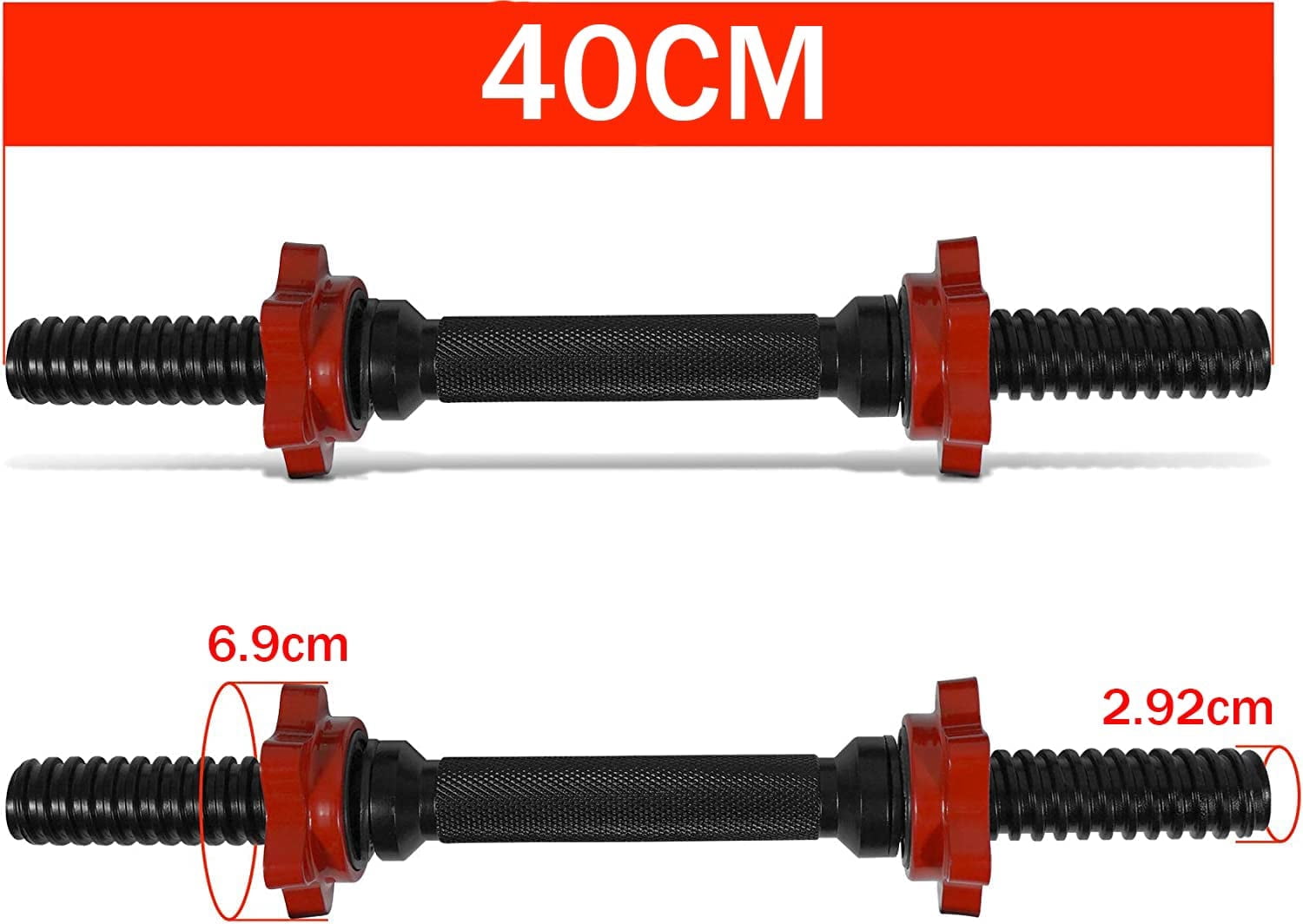 Yes4All 1.15 inch Adjustable Dumbbell Bar, Dumbbell Handle, Black, Pair
