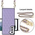 thumbnail image 6 of Dteck Case for Samsung Galaxy S21 6.2-inch,Luxury Leather Hybrid Rubber Shockproof Case Crossbody Back Cover with Shoulder Chain Strap (about 1m),Purple, 6 of 9