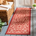 thumbnail image 2 of Safavieh Courtyard Nanda Botanical Indoor/Outdoor Runner Rug, Red/Natural, 2'3" x 10', 2 of 9