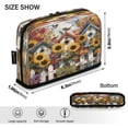 thumbnail image 3 of Standing Pencil Case with Base Large Capacity Stationery Pouch Pen Bag with Zipper for Women Men Birdhouses with Sunflowers, 3 of 7