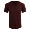 thumbnail image 3 of Caqnni Men's Henley Shirt Short Sleeve Casual Summer Beach T Shirts (,S), 3 of 5