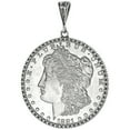 thumbnail image 1 of Sterling Silver Dollar Bezel 38 mm Coins Prong Back Illusion Edge Mexican Olympic One Dollar Coin NOT Included, 1 of 4
