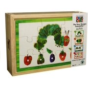Eric Carle Very Hungry Caterpillar 4-In1 Wooden Jigsaw Puzzle Box by University Games | Includes 4 Different Puzzles in Wooden Storage Box | For Ages 3 Years and Up