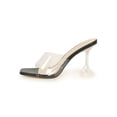 thumbnail image 4 of Women's Square Toe Open Toe Clear Vamp Transparent Architectural Heel 20615, 4 of 6
