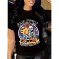 thumbnail image 1 of Halloween T-Shirt - Made Of Opaque Fabric, Short Sleeves, And 100% Cotton. This Comfortable, Casual, Crew Neck, T-Shirt Is Perfect For All Seasons.Perfect For Holiday Looks, Halloween Costumes, 1 of 6