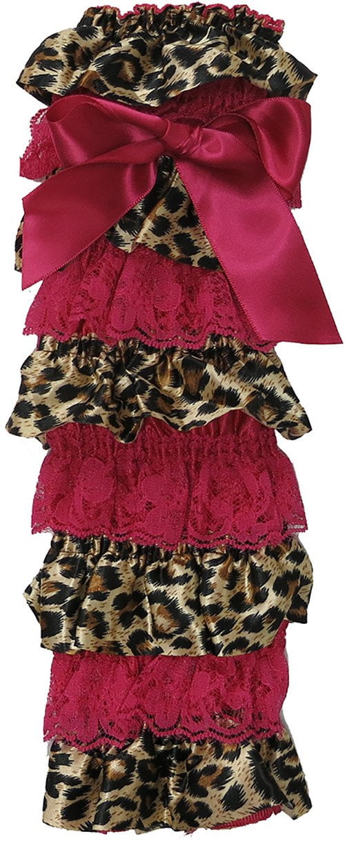 Wenchoice Girl's Hot Pink & Brown Cheetah Lace Leg Warmers One Size
