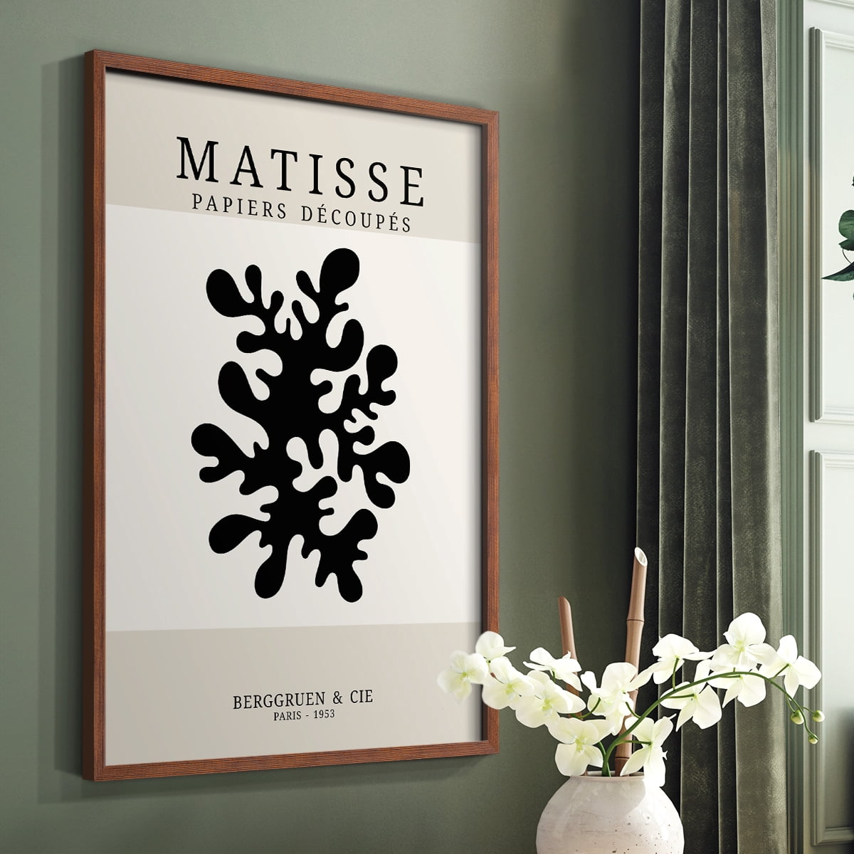 Matisse CDXV in Brown Solid Wood Framed Print No Nail Hanging