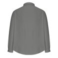 thumbnail image 5 of UVEASISHA Clearance Sales Mens Solid Color Button Down Shirt Lightweight Long Sleeve Lapel Shirts Loose Fit Casual Beach Shirt 2025 Summer Wedding Dress Shirts Dark Gray L, 5 of 7