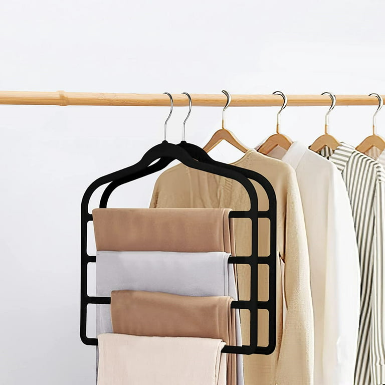 Non slip Velvet Pants Hangers With Clips Heavy Duty Clothes - Temu