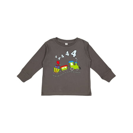 

Inktastic Fourth Birthday Party Train Gift Toddler Boy or Toddler Girl Long Sleeve T-Shirt