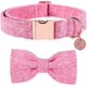 thumbnail image 1 of DOGWONG Collar de perro de algodón de cáñamo con lazo, collar rojo navideño para mascotas, collar ajustable duradero para perros pequeños, medianos y grandes, 1 of 4