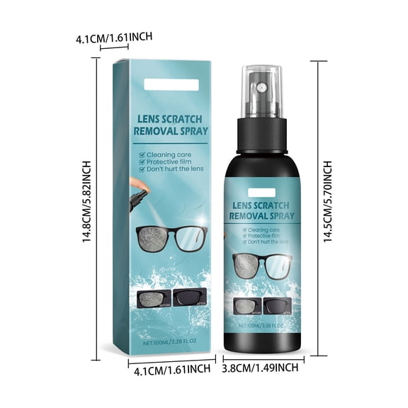 Lens Scratch Removal Spray - 3.38oz Eye Glass Cleaners Spray, Eyeglass Cleaning Tools for Lenses Screens, Eyeglasses, Sunglasses, Camera Lens, Screens