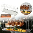 thumbnail image 2 of Stainless Steel Chicken Leg Rack Grill Tray For Outdoor Barbecue Portable Roasting Stand With Drip Pan, 2 of 6